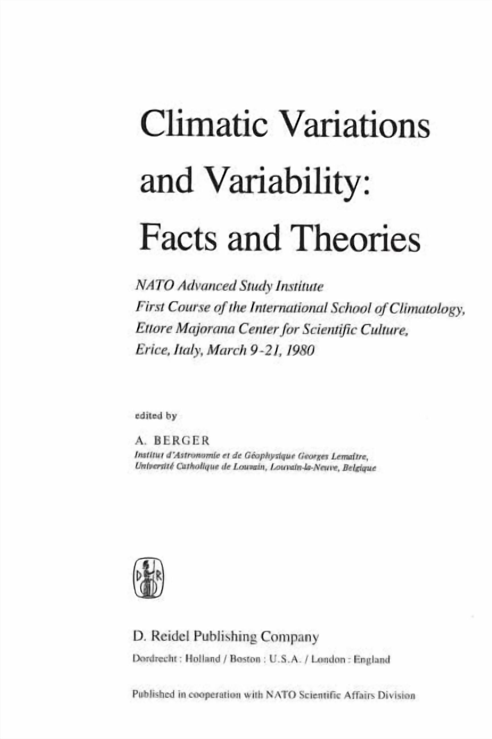 NATO Science Series C: Climatic Variations and Variability: Facts and ...