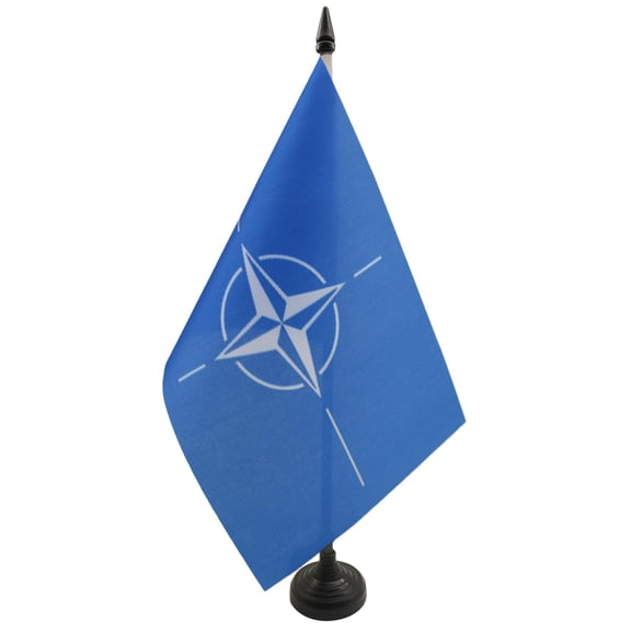 AZ Flag NATO Table Flag 6x8 in 100D Polyester Plastic Base 21x14 cm
