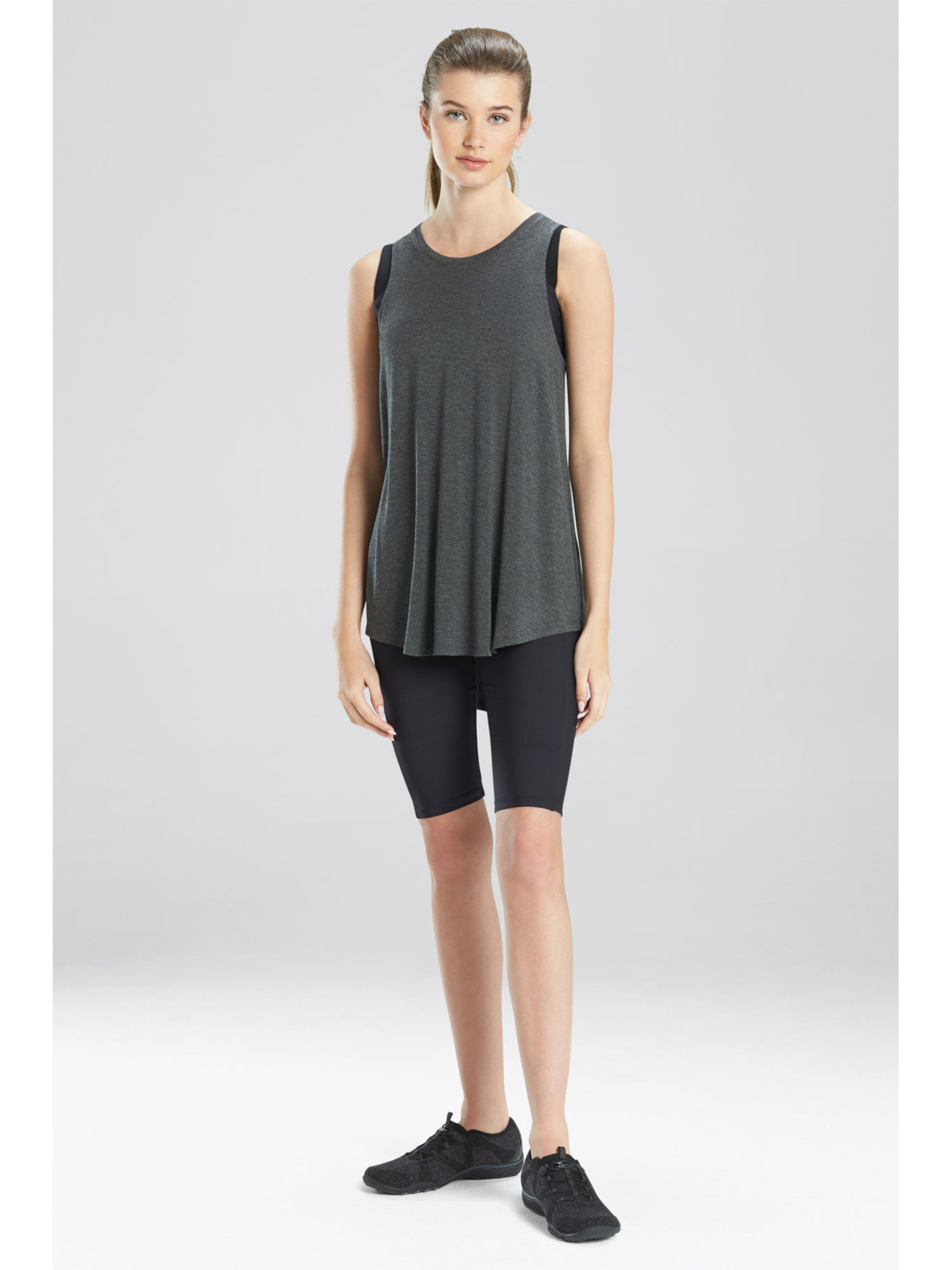 ナトリ NATORI Womens Gray Stretch Heather Sleeveless Crew Neck Active Wear  Tank Top XL レディース - その他