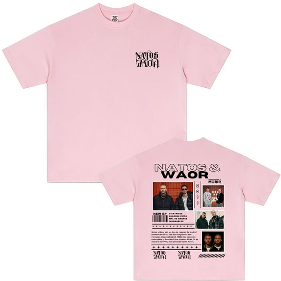 NATOS WAOR 2025 Tour Merch Graphic Print Men's & Women's Soft Breathable Pure Cotton Oversized Short Sleeve Crewneck Vintage Hip Hop Streetwear T-Shirt