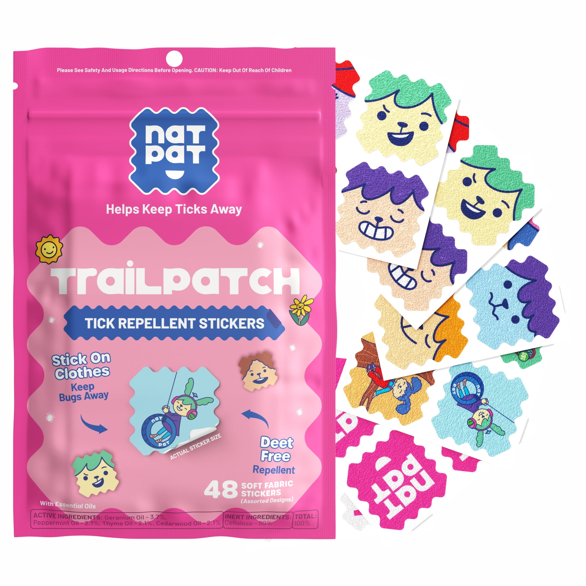 NATPAT TrailPatch Tick Repellent Stickers for Kids, 48 Count - Walmart.com