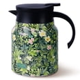thumbnail image 1 of Natubeau Stainless Steel Hot Drink Insulated Flask, Green 1000ml Vintage Floral Pattern Tea Thermos, Thermal Teapot with Infuser and Lid, Tea Infuser Pot, 1 of 11