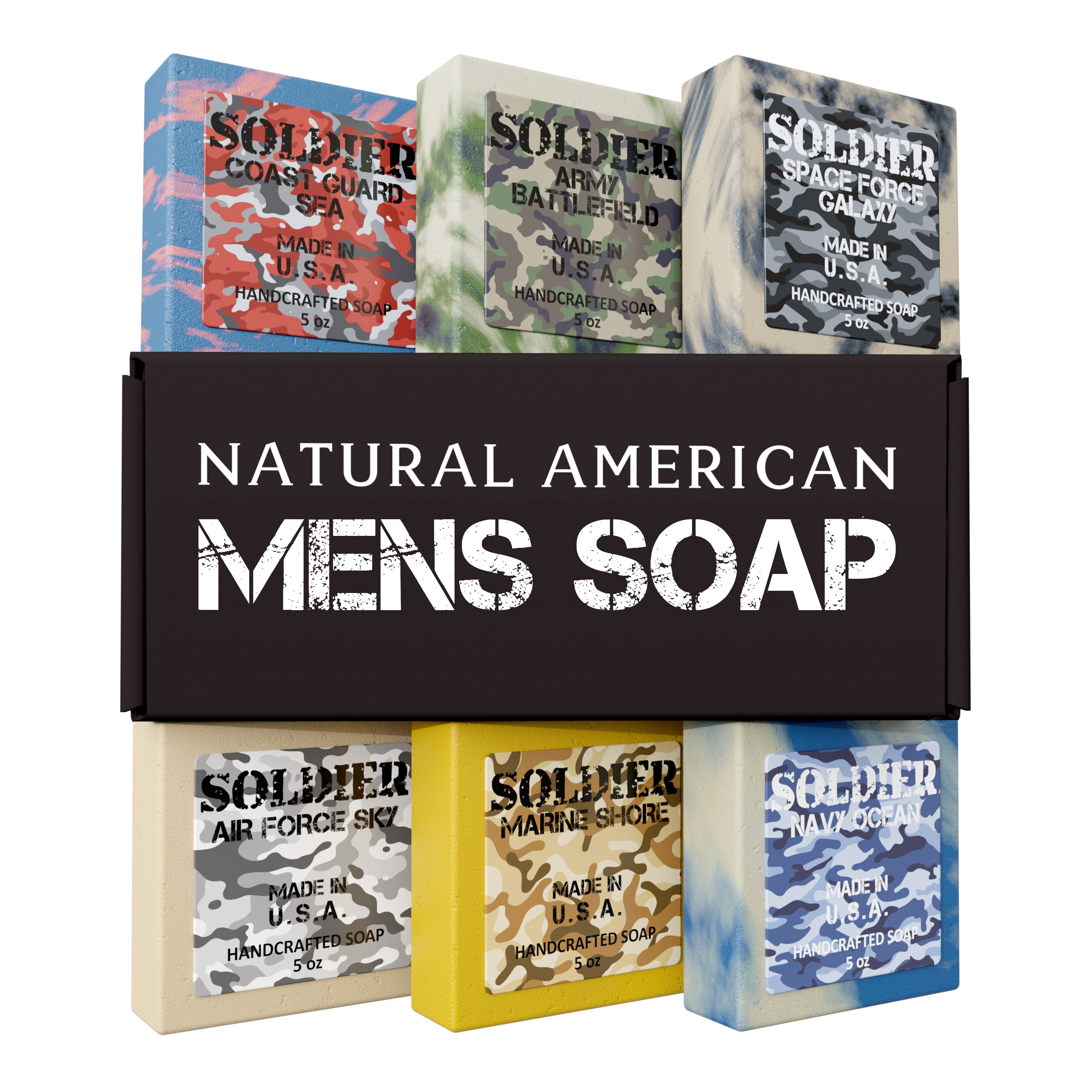 Dr. Jekyll Soap Co. Rocky Coast 5 Bar Pack - Quality Men's Bar Soap, Masculine Scent, No Harmful Chemicals - Aloe Vera and Jojoba Oil - Natural and