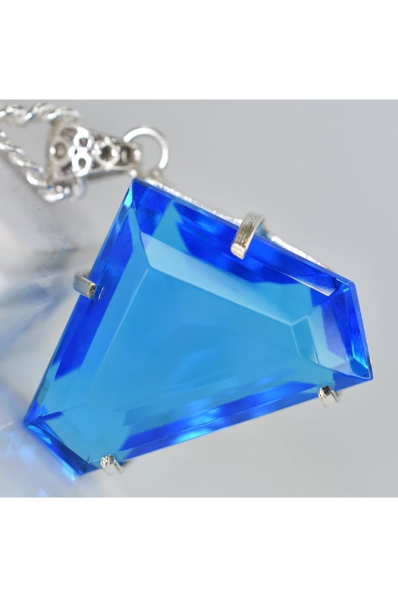 NATURAL Brazilian Topaz 124 Ct Fancy 925 Starling Silver Pendant Certified Gems