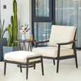 thumbnail image 1 of NATURAL EXPRESSIONS Patio Furniture, Outdoor Furniture Patio Chair Sofa Metal Outdoor Chair with Ottoman, High Back Wicker Backrest & 6 Inch Seat Cushion for Balcony, Backyard, Deck, Porch, 1 of 7