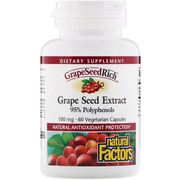 Natural Factors Grape Seed Extract, 100 mg, 60 Capsules