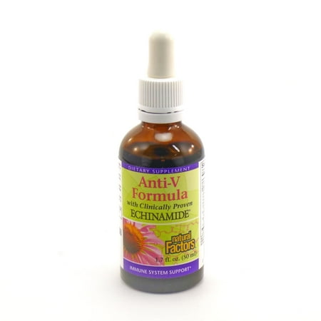 Natural Factors Anti-V Liquid Formula, Echinacea Supplement for Immune and Wellness Support, Organic, Non-GMO, 1.7 oz (50 Servings)