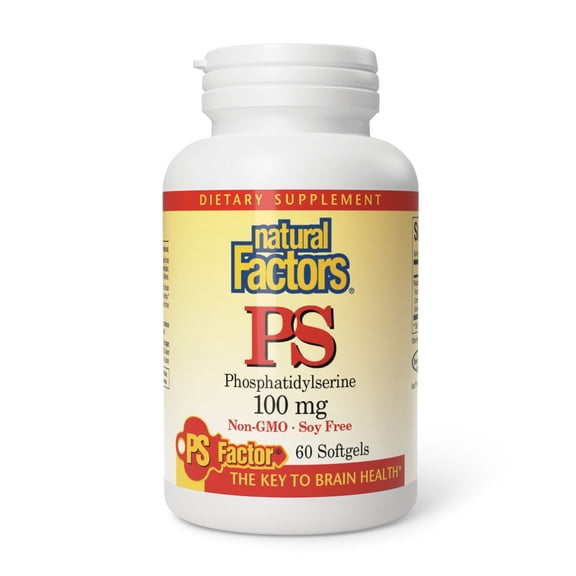 Natural Factors, Phosphatidylserine, Support for Memory, Concentration and Brain Functions,Soy and Gluten Free, 60 Softgels