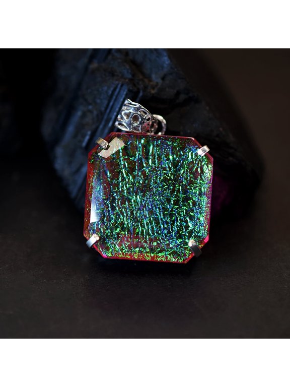 NATURAL Monarch 99.25 Ct 925 Sterling Silver Square Cut Gems Pendant Certified