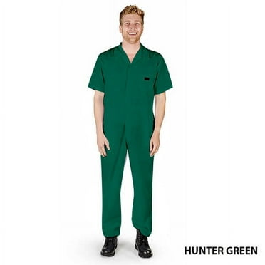 NATURAL UNIFORMS HUNTER GREEN COVERALLS WITH SHORT SLEEVES