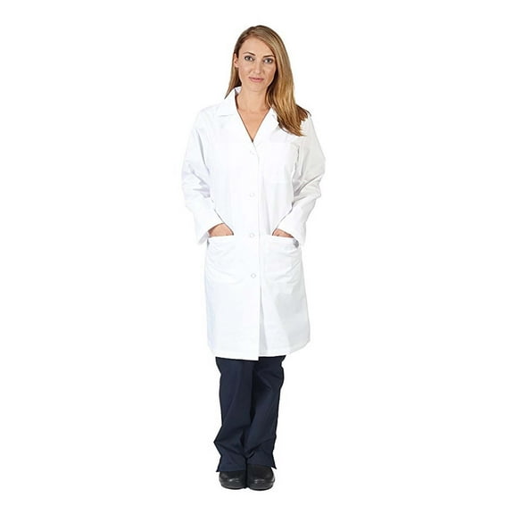 NATURAL UNIFORMS WOMENS WHITE LABCOAT 40 INCH 3 POCKET