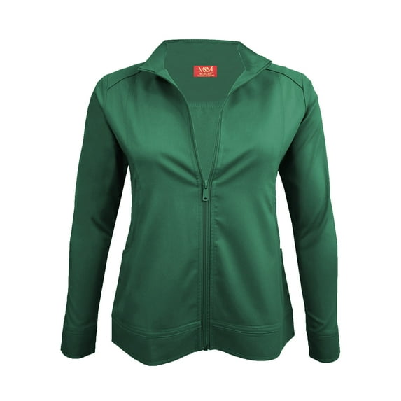 NATURAL UNIFORMS Women's Ultra Soft Front Zip Warm-Up Scrub Jacket 5200 (Hunter Green, X-Large)