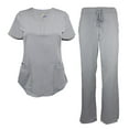 thumbnail image 1 of NATURAL UNIFORMS Womens STRETCH SCRUB SET With V-NECK TOP, 1 of 6