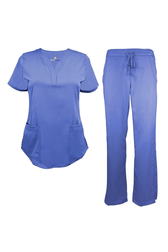 Womens STRETCH SCRUB SET With V-NECK TOP
