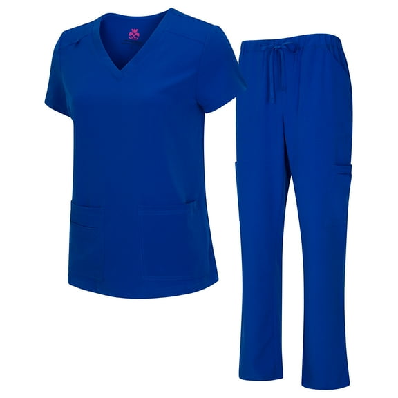 NATURAL UNIFORMS Womens Scrub Set Lightweight Stretch with 12 Pockets