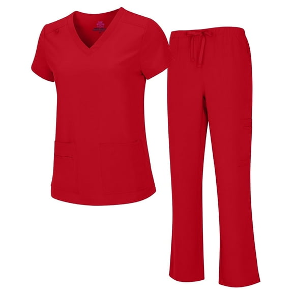 NATURAL UNIFORMS Womens Scrub Set Lightweight Stretch with 12 Pockets