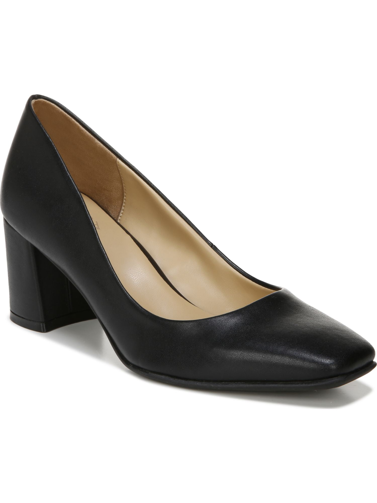 NATURALIZER Womens Black Non Slip Comfort Warner Block Heel Slip On Pumps 6 M