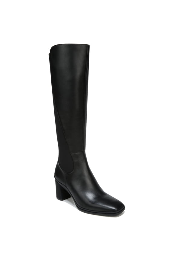 Womens Black Thermal Sock Liner Cushioned Waterproof Axel 2 Square Toe Block Heel Zip-Up Leather Boots Shoes 8 M