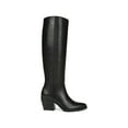 thumbnail image 1 of NATURALIZER Womens Black Wide Calf Pointed Toe Stacked Heel Zip-Up Leather Heeled Boots 5, 1 of 4
