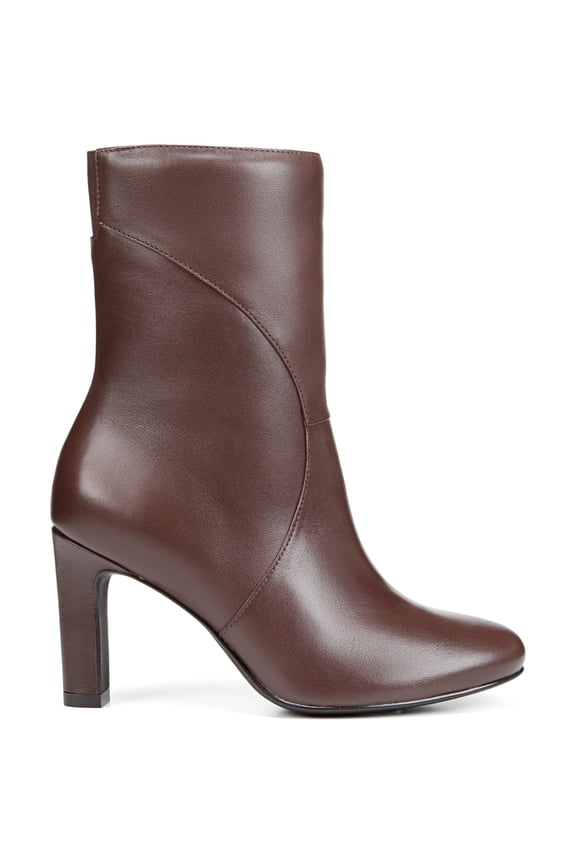 Womens Brown Goring Padded Harlene Round Toe Zip-Up Leather Dress Boots 8 M