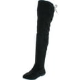 thumbnail image 1 of NATURE BREEZE Vickie-41TH Women's Stretchy Thigh High Flat Heel Boot Half Size Small, 1 of 6