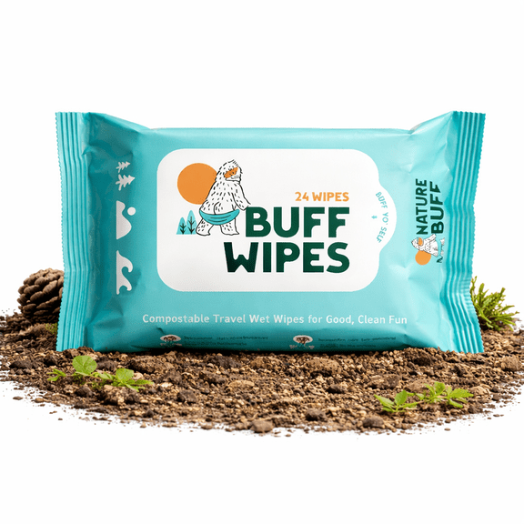Nature Buff Multi-Use Plastic-Free 99.7% Pure 100% Organic Biodegradable Hand Wipes Unscented 24 Pack