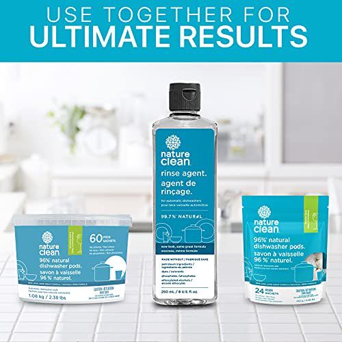 NATURE CLEAN Natural Dishwasher Rinse Aid Liquid & Drying Agent 6pack