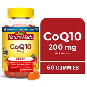 Nature Made CoQ10 200mg per serving Gummies, Heart and Energy Support Supplement, 60 Count