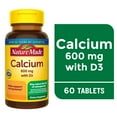 thumbnail image 1 of Nature Made Calcium 600 mg with Vitamin D3 Tablets, Dietary Supplement, 60 Count, 1 of 11