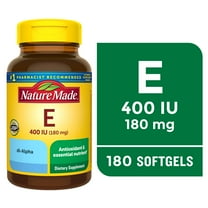 Nature Made Vitamin E 180 mg (400 IU) dl-Alpha Softgels, Dietary Supplement, 180 Count