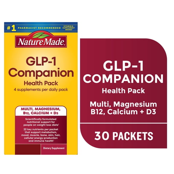 Nature Made GLP-1 Companion Health Pack, Nutritional Support for Weight Loss Diets, 30 Ct