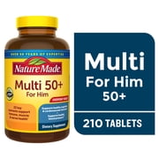 Nature Made Multi Vitamin For Men 50+, Men's Multivitamin for Nutritional Support, 210 Count