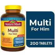Nature Made Multivitamin For Men with No Iron Tablets, Mens Multivitamin, 200 Count