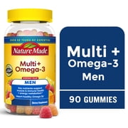 Nature Made Mens Multivitamin + Omega-3 Gummies for Daily Nutritional Support, 90 Count