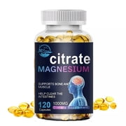 NATURES LIVE Citrato de Magnesio 1000mg, High Absorption Magnesium Citrate Supplement for Muscle, Nerve, Bone & Heart Health Support, 120 Capsules