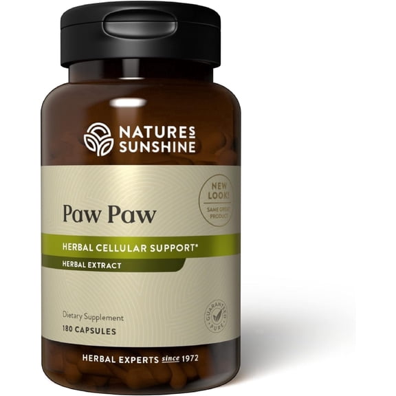 Nature's Sunshine Paw Paw Cell-Reg, 180 Capsules | Contains over 50 Acetogenins to Modulate ATP Production and Blood Supply