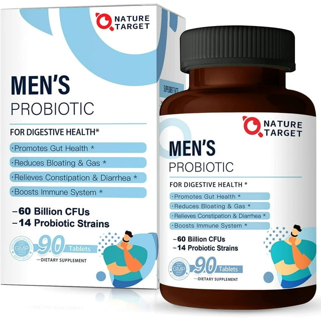 NATURE TARGET Probiotics for Men with Men Care Supplement, Prebiotics ...