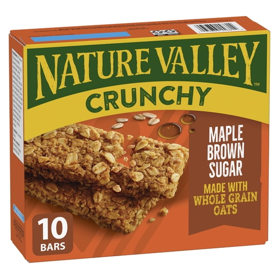 NATURE VALLEY Crunchy Maple YPF5 Brown Sugar Granola Bars, 10 Count, 210g/7.4 oz., {Imported from Canada}