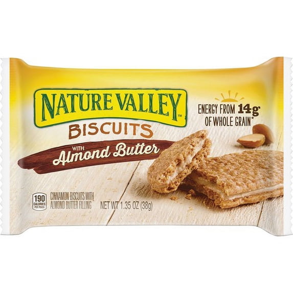 NATURE VALLEY Flavored Biscuits - Almond Butter, Cinnamon - Box - 1.35 oz - 16 / Box | Bundle of 10 Boxes