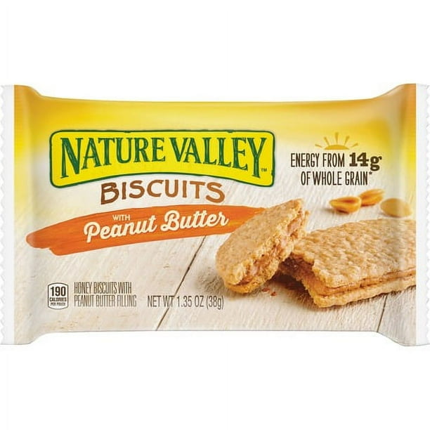 NATURE VALLEY Flavored Biscuits - Peanut Butter, Honey - Box - 1.35 oz - 16 / Box NATURE VALLEY Flavored Biscuits - Peanut Butter, Honey - Box - 1.35 oz - 16 / Box
