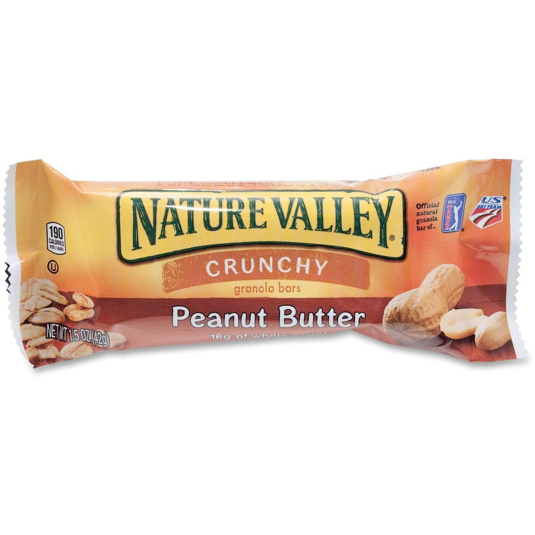 NATURE VALLEY Nature Valley Peanut Butter Granola Bars - Peanut Butter, Crunch - 1 Serving Pouch - 1.50 oz - 18 / Box | Bundle of 5 Boxes