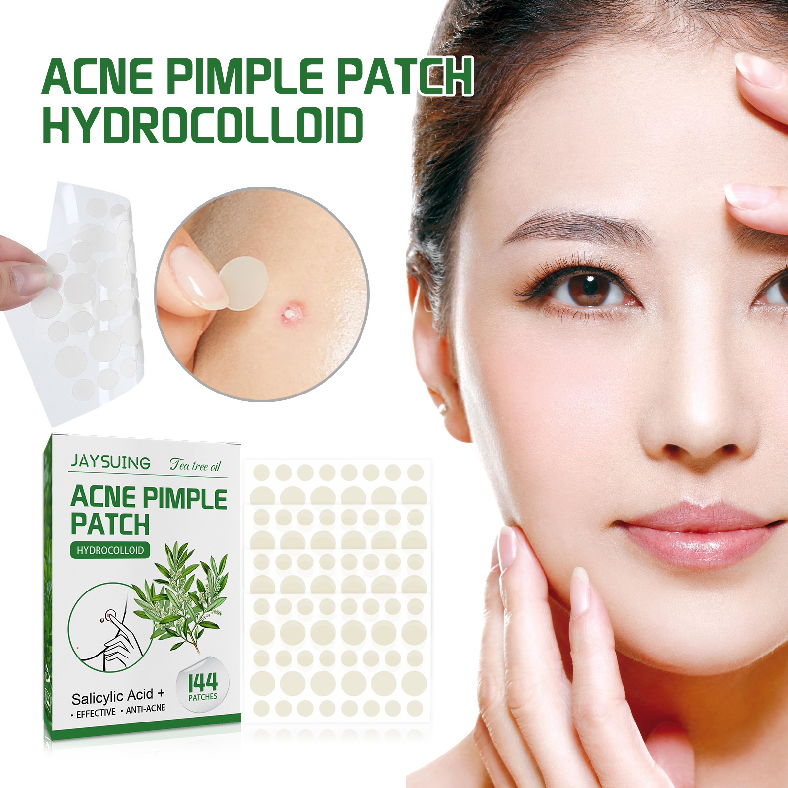 NATUREASY Pimple Patches for Face (144 Patches), Hydrocolloid Patch