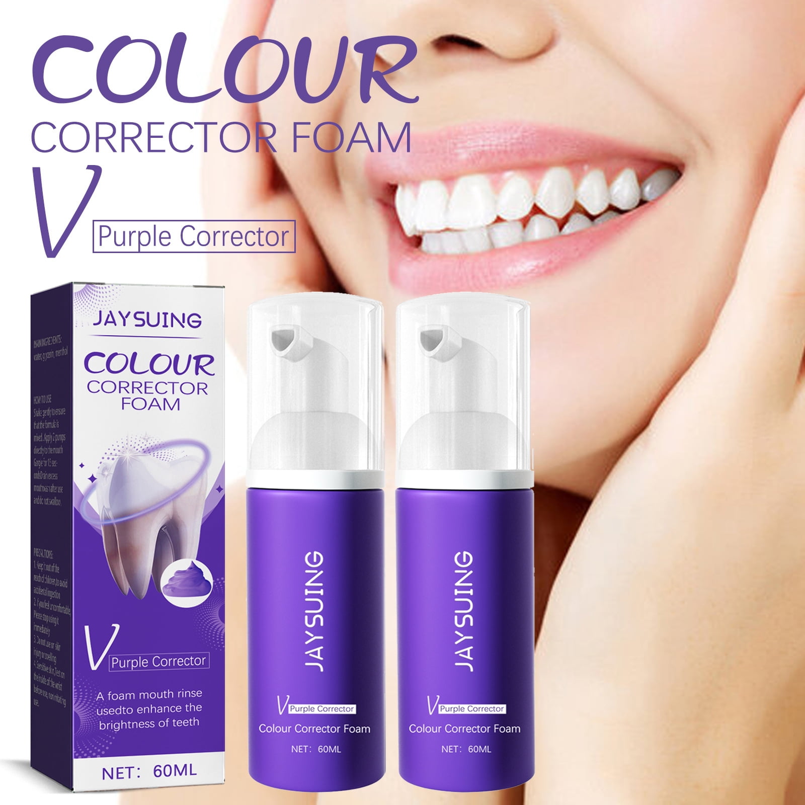 NATUREASY Purple Toothpaste for Teeth Whitening, Teeth Whitening Foam