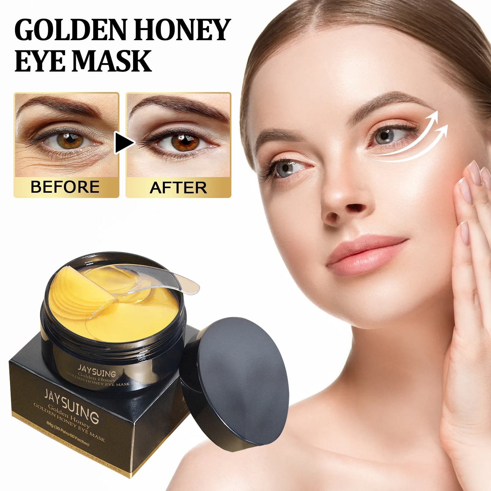 NATUREASY Snail Mucin Eye Collagen Patches Eye Masks with 24K Gold