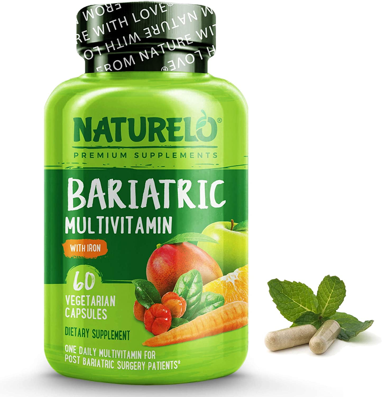 NATURELO Bariatric Multivitamin One Daily with Iron Supplement for