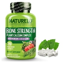 NATURELO Calcium Supplement - with Vitamin C, Vitamin D3, K2, and Calcium Magnesium Zinc for Bone Strength with Calcium 600mg - Plant-Based, 240 Vegetarian Capsules, Non-GMO, Soy & Gluten-Free