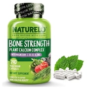 NATURELO&nbsp;Calcium&nbsp;Supplement - Vitamin C,&nbsp;Vitamin D3, K2, Ca Magnesium Zinc for Bone Strength with Calcium 600mg - Plant-Based, 240 Vegetarian Capsules, Non-GMO, Soy & Gluten-Free