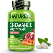 Naturelo فيتامين للمضغ للأطفال والاندفاع. الفيتامينات المتعددة مع مزيج الفاكهة العضوية كامل الطعام - 60 قرص للأطفال