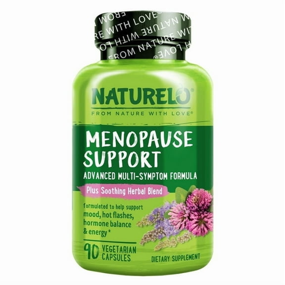 NATURELO Menopause Supplements for Women, Herbal Blend with Black Cohosh for Menopause Hot Flashes Advanced Estrogen Multi-Symptom Formula 90 Capsules