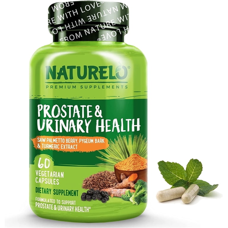 NATURELO Prostate & Urinary Health Supplement with Saw Palmetto, Pygeum,  Turmeric, Broccoli, and Lycopene, 60 Vegetarian - Walmart.com